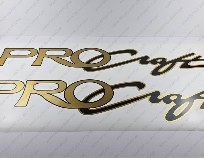 ProCraft Tracker Marine Boat Logo Gold Decal Set of 2